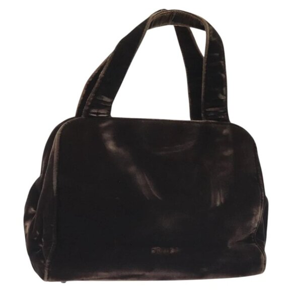 PRADA Hand Bag Velor Brown - Picture 1 of 15